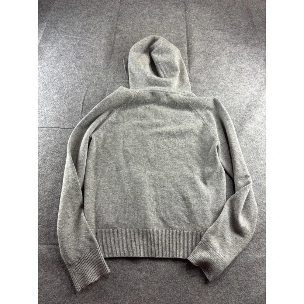 Banana Republic 100% Cashmere Hoodie Sweater Gray Knit Pullover Mens Medium